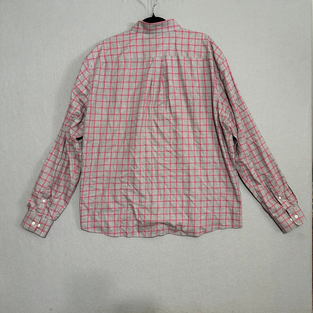 Johnnie-O Hangin Out Mens XL Grey Pink Plaid Button Down Shirt Long Sleeve LS - Picture 3 of 6